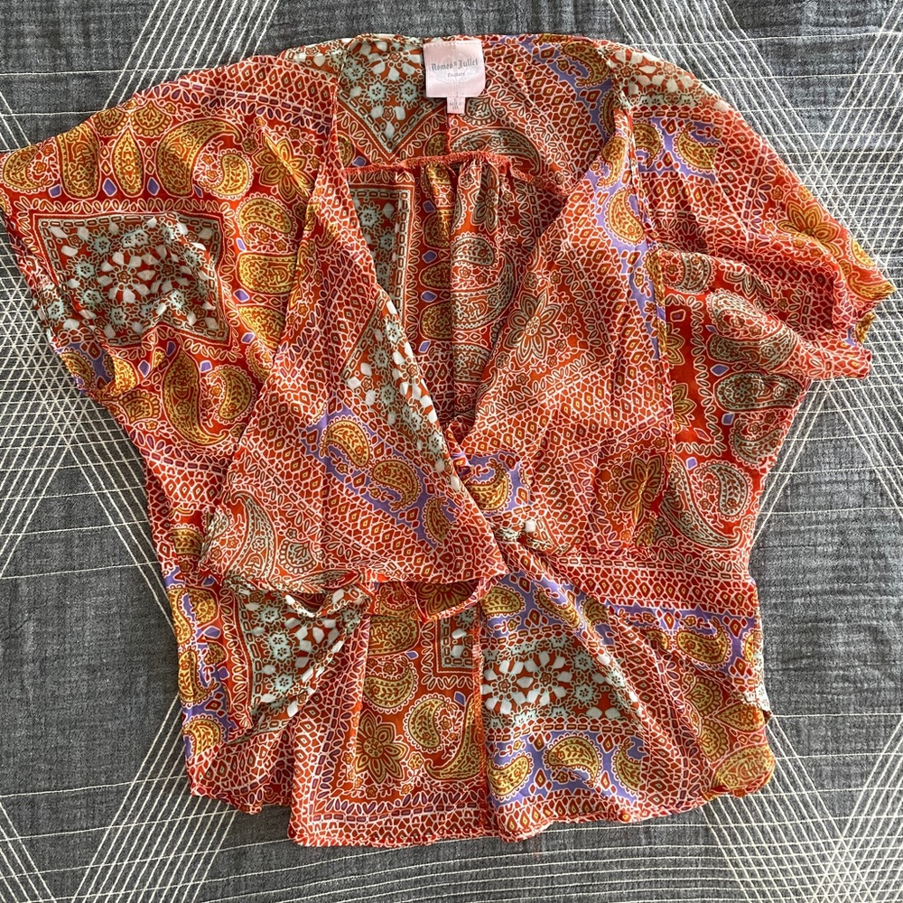 Sheer open front blouse